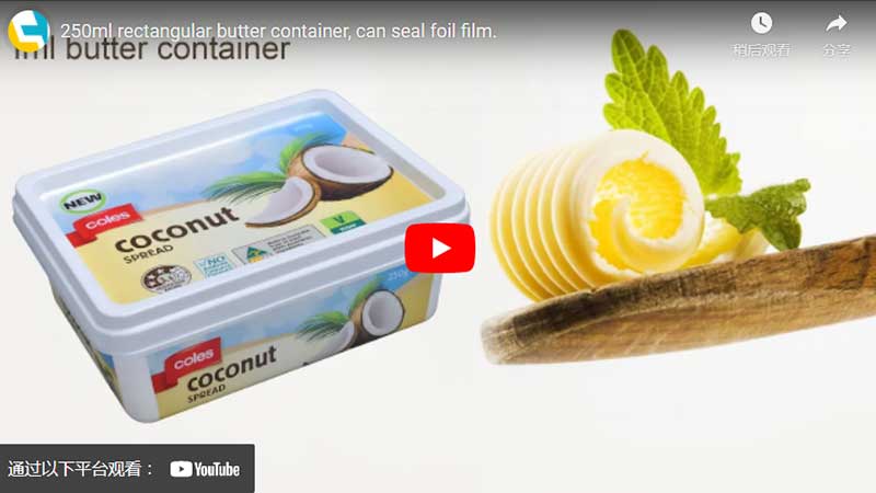 250ml Rechteckigen Butter Container, Können Seal Folie Film