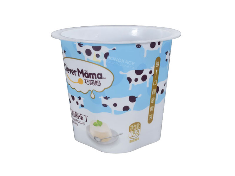 125g Kunststoff IML Joghurt Tasse Als Untere Platz Und Top Runde