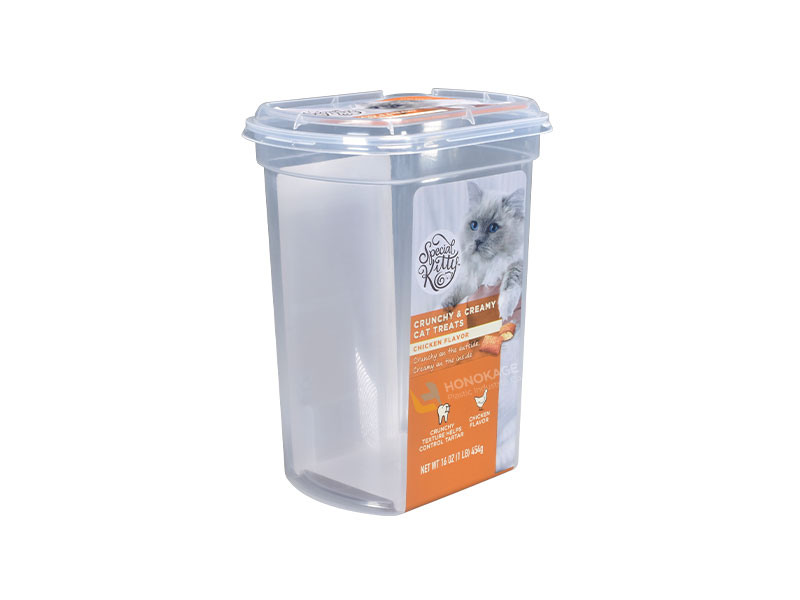 16 unzen Rechteckigen IML Pet Food Storage Container